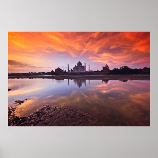 モニュメント | Taj Mahal Sunset ポスター (正面)