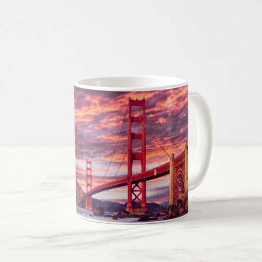 モニュメント | The Golden Gate San Francisco, CA コーヒーマグカップ (正面右)