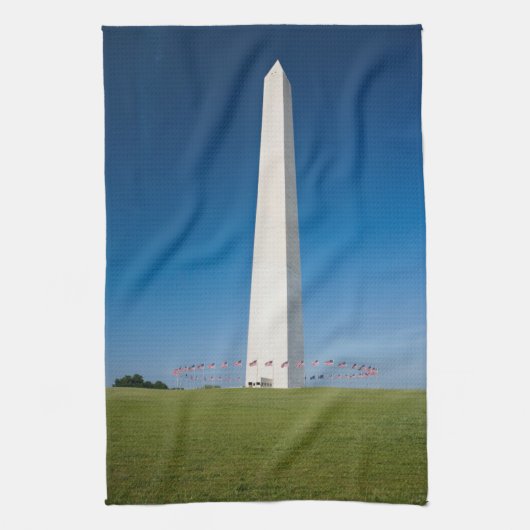モニュメント | Washington Monument with Flags キッチンタオル (縦)