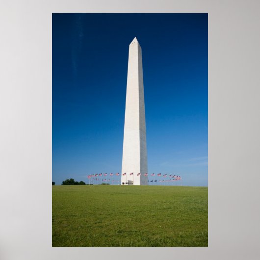 モニュメント | Washington Monument with Flags ポスター (正面)