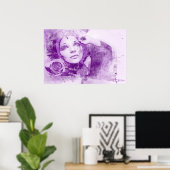 モニークとバラ-グランジアート ポスター (ホームオフィス)