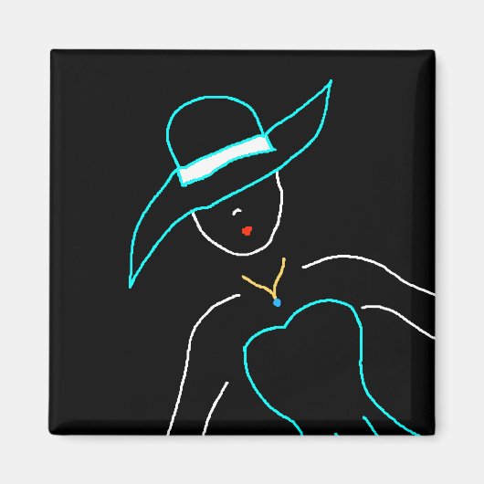 モニークファッションプレートフォークアートマグネット マグネット (正面)