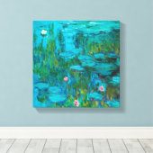 モネによるニンフ、印象派の本物絵画の キャンバスプリント (インサイチュ (ウッドフロア))