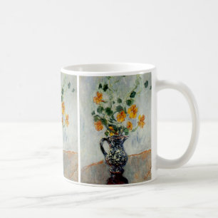 モネによる青い花瓶のナスタティウム コーヒーマグカップ