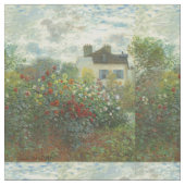 モネのアルジャントゥイユの庭の絵 ファブリック (クローズアップ)