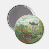 モネのアルジャントゥイユの庭の絵 マグネット (正面/裏面)