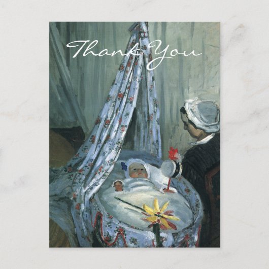 モネのジーン・モネが揺りかごに ポストカード (正面)