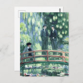 モネのスタイルの庭で恋の男 ポストカード (正面/裏面)