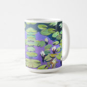 モネのスタイルの池のユリの花 コーヒーマグカップ (正面右)