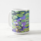 モネのスタイルの池のユリの花 コーヒーマグカップ (正面左)
