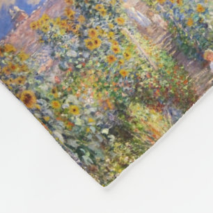 モネのヴィンテージの花の庭の花瓶のブーケの名画 フリースブランケット