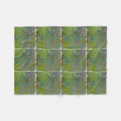 モネのヴィンテージの花の庭の花瓶のブーケの名画 フリースブランケット (正面(横))