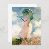 モネの傘を持つ女性の招待状 招待状 (正面/裏面)