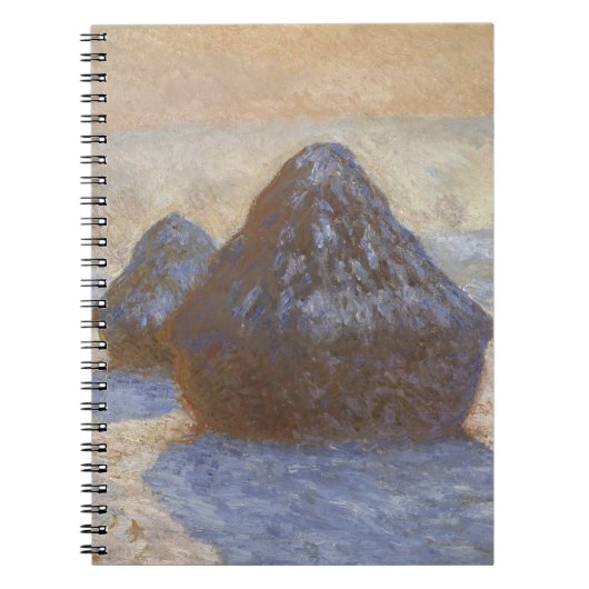 モネの冬の麦わら堆 Spiral Notebook ノートブック (正面)