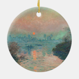 モネの夕焼けの印象派芸術作品 セラミックオーナメント