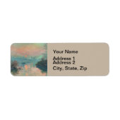 モネの夕焼けの印象派芸術作品 ラベル (正面)