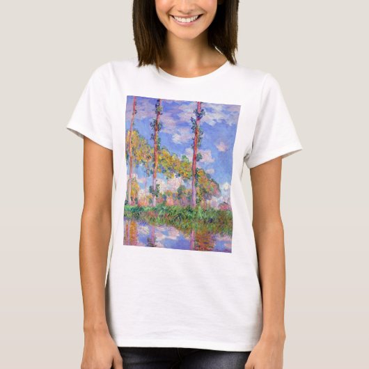 モネの太陽の下のポプラ並木 Tシャツ (正面)