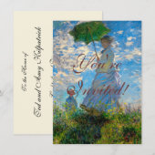 モネの女性と傘 印象派 招待状 (正面/裏面)