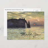 モネの崖，エレット，夕日 ポストカード (正面/裏面)