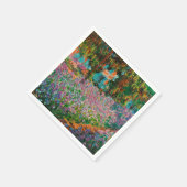 モネの庭のアイリス 花 スタンダードカクテルナプキン (角)