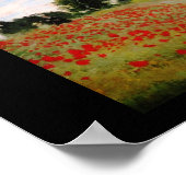 モネの庭はヴィンテージの絵画ケシを咲かせる ポスター (角)