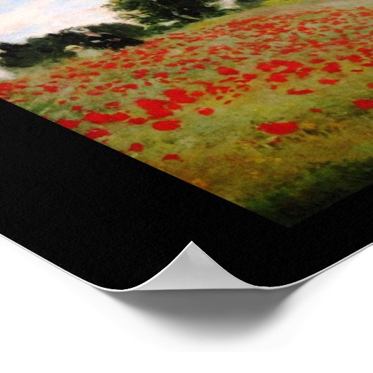 モネの庭はヴィンテージの絵画ケシを咲かせる ポスター (角)