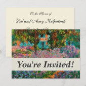 モネの庭園のアイリス、ギヴェニー、フランスの花 招待状 (正面/裏面)