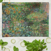 モネの庭 ヴェテュイユの印象派絵画 キッチンタオル (折り畳み)