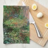 モネの庭 ヴェテュイユの印象派絵画 キッチンタオル (四つ折り)