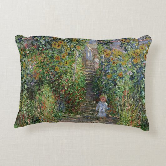 モネの庭 ヴェトゥイユ 印象派の花の絵画 アクセントクッション (裏面)