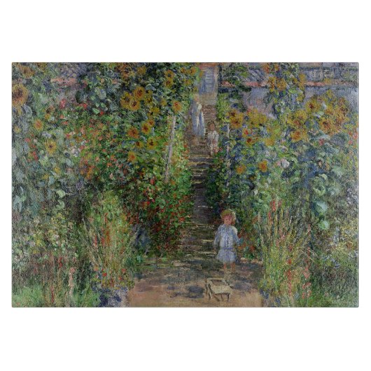 モネの庭 ヴェトゥイユ 印象派の花の絵画 カッティングボード (正面)