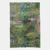 モネの庭 ヴェトゥイユ 印象派の花の絵画 キッチンタオル (縦)
