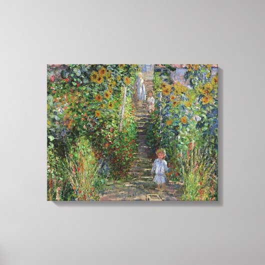 モネの庭 ヴェトゥイユ 印象派の花の絵画 キャンバスプリント (正面)