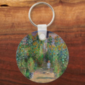 モネの庭 ヴェトゥイユ 印象派の花の絵画 キーホルダー (正面)