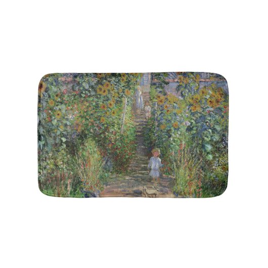 モネの庭 ヴェトゥイユ 印象派の花の絵画 バスマット (正面)