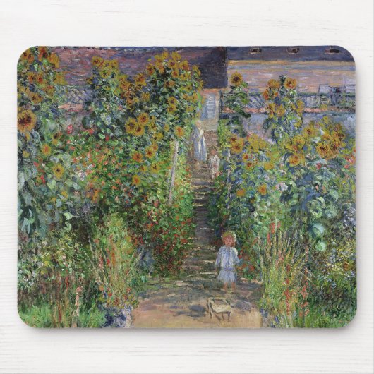 モネの庭 ヴェトゥイユ 印象派の花の絵画 マウスパッド (正面)