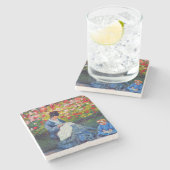 モネの母と子供の庭 ストーンコースター (横)