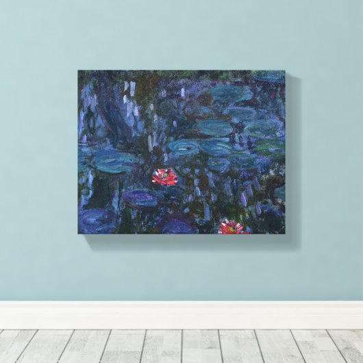 モネの睡蓮と柳の反射 キャンバスプリント (インサイチュ (ウッドフロア))