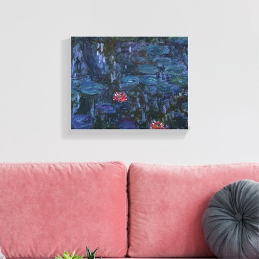モネの睡蓮と柳の反射 キャンバスプリント (インサイチュ (リビング))