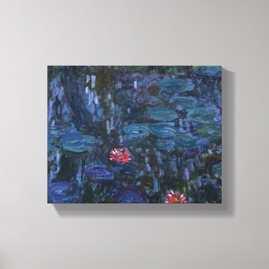 モネの睡蓮と柳の反射 キャンバスプリント (正面)