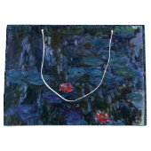 モネの睡蓮と柳の反射 ラージペーパーバッグ (正面)