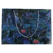 モネの睡蓮と柳の反射 ラージペーパーバッグ (裏面)