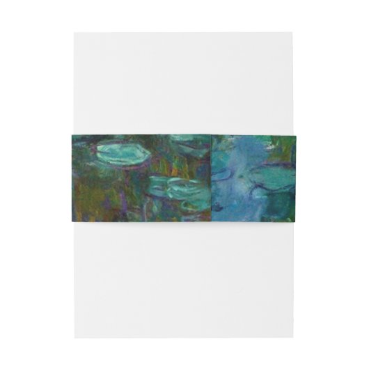 モネの睡蓮の水彩フローラ結婚ズ 招待状ベリーバンド (裏面例)