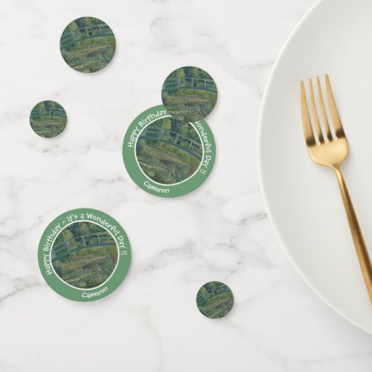 モネの睡蓮の池と足橋のパーティー コンフェッティ (グループ)