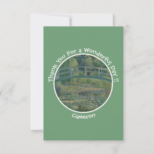 モネの睡蓮の池と足橋のパーティー サンキューカード (正面)