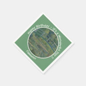 モネの睡蓮の池と足橋のパーティー スタンダードカクテルナプキン (角)