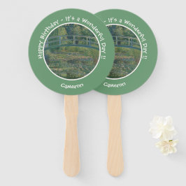 モネの睡蓮の池と足橋のパーティー ハンドファン