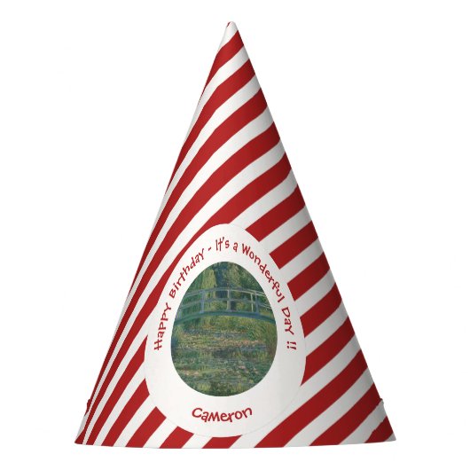 モネの睡蓮の池と足橋のパーティー パーティーハット (正面)