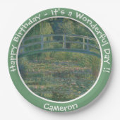 モネの睡蓮の池と足橋のパーティー ペーパープレート (正面)