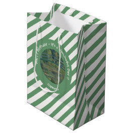 モネの睡蓮の池と足橋のパーティー ミディアムペーパーバッグ